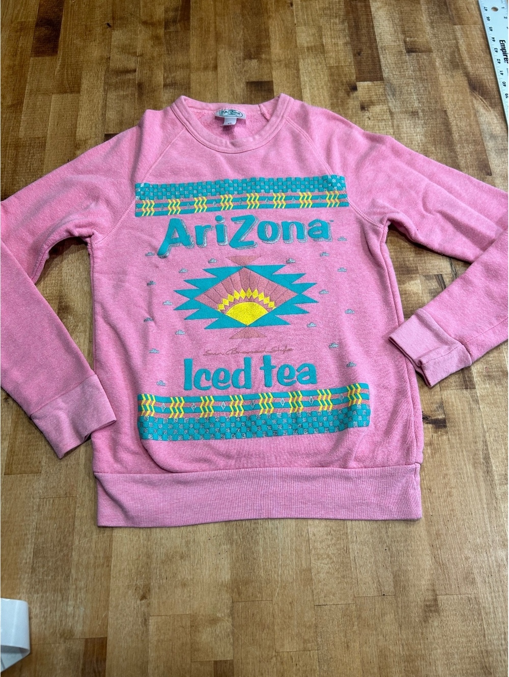 Arizona Iced Tea Pink Pullover Sweatshirt xs